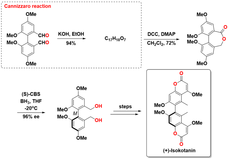 Bài tập phản ứng Cannizzaro tổng hợp isokotanin