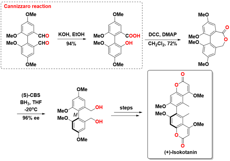 Sơ đồ tổng hợp isokotanin bằng phản ứng Cannizzaro
